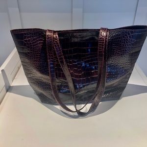 Faux croc brown tote or shoulder bag by Zele